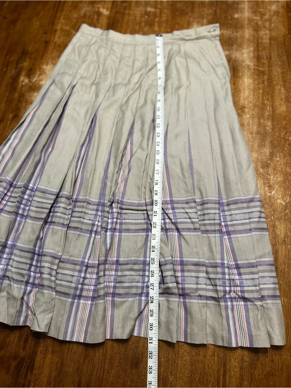 1980s/90s vintage Pendleton pleated purple plaid midi skirt